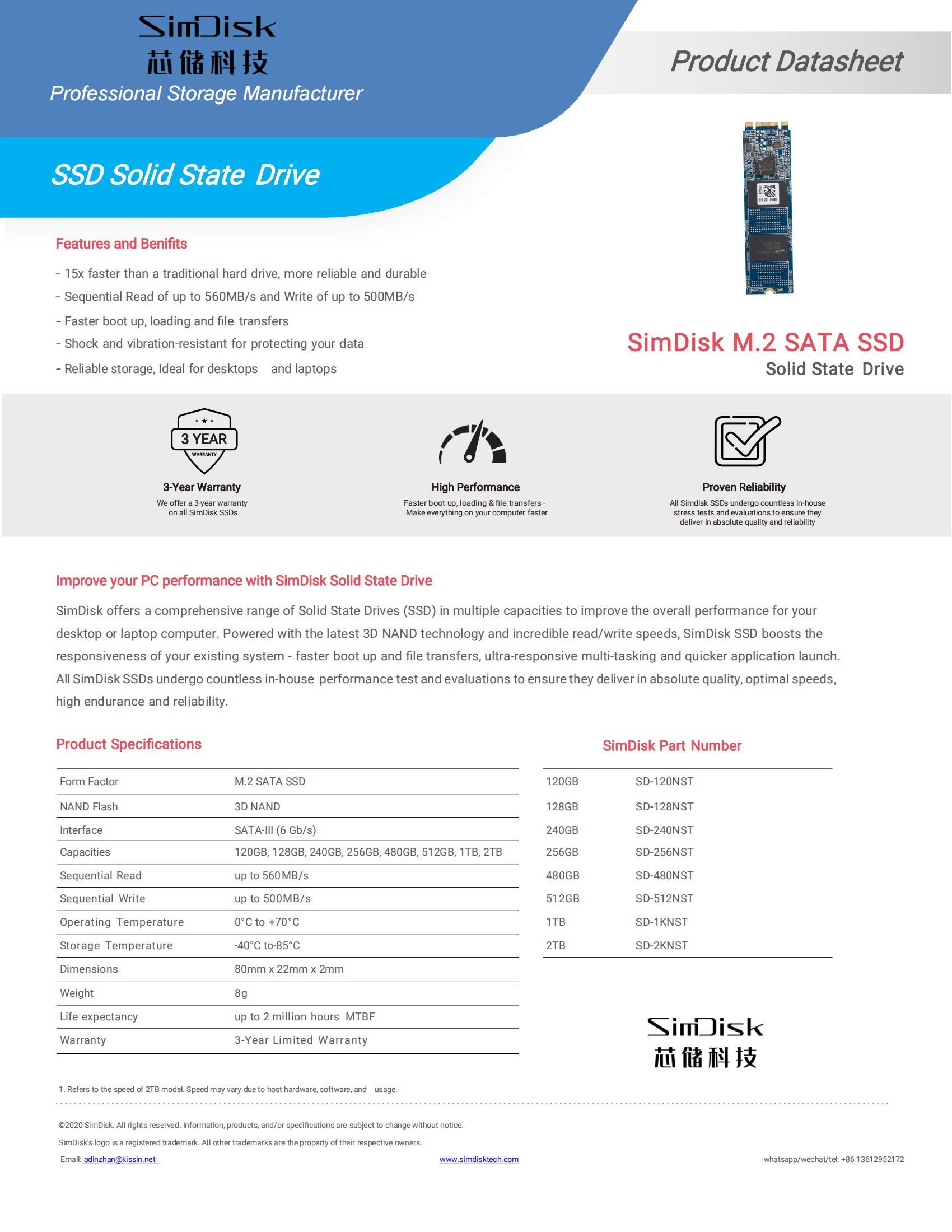 Datasheet ng SimDiks M.2 SATA SSD_00